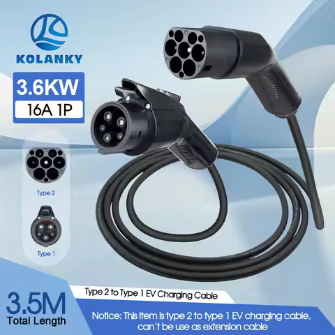 EV Charging Cable Type 2 to Type 1 J1772 Male to Female Plug 32A 16A 3M/3.5M Electric Vehicle Cord f