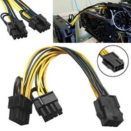 屯團百貨 - 6Pin母轉雙8pin公 電腦顯卡 電源線 6P轉6+2供電線 一分二延長線