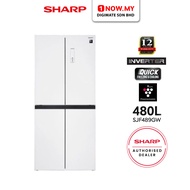SHARP 480L Avance Inverter Side-By-Side Refrigerator SJF489GW | Peti Sejuk 冰箱