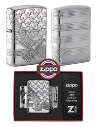 49027 Zippo Patriotic Design Armor ของแท้ (Empty Zippo Lighter without Fuel ไฟแช็กเปล่าไม่มีเชื้อเพล