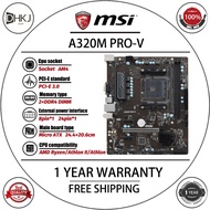 USED MSI A320M PRO-V Motherboard AMD A320 DDR4 Socket AM4 Micro ATX w/ IO Shield