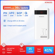 ALI🌹ROMOSS Sense6PS PRO 30W Power Bank Fast Charger 20000mAh External Battery Portable Charger Powerbank for iPhone Xiao