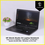 HP Zbook Studio G4 Intel Core i7-7820HQ 2.9Ghz 16GB RAM 512GB SSD Quadro M1200 4GB GPU Refurbished Laptop Notebook