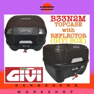 GIVI (B33NM/B33N2M) 33LTR. ATLAS MONOLOCK® TOP CASE with RED/SMOKED REFLECTOR (GIVI BOX) BLACK KOTAK