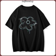 Original Standard Unique Black Gray m Slow Hand！Ganni 2022New Smiley Face Pattern Letter Print Loose