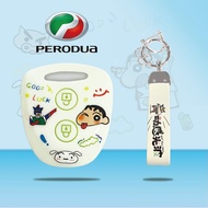 Perodua Crayon Shin-chan Premium TPU New AXIA 2023 G / AXIA 2014 2015 GXTRA Car Key Cover Sarung Kun