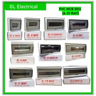 SURFACE PVC MCB DB BOX 6-21 WAY (SINGLE ROW) CONSUMER UNIT / MCB DISTRIBUTION BOX / ELECTRICAL BOX /