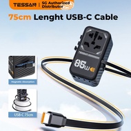 TESSAN - 85W Gan Fast Charging Travel Plug With 75cm Cable UK AU EU Universal Travel Adapter USB