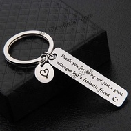 Stainless Steel Charm Keychain Engraved Thank You Colleague Fantastic Friend Key Ring Women Men Comp