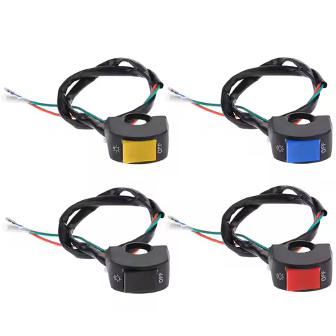 12V 7/8in 2-Wire Motorcycle Handlebar On/Off Button Switch for LED Headlight Fog Light