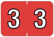 Tabbies Barkley NBKM Compatible 71600 Numeric Labels, Dark Orange "#3", 1"H x 1-1/2"W, Wrap-Around D