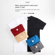 Baju Tshirt Lelaki Tshirt Men Short Sleeve Shirt Men Cotton  Oversized Tshirt Men Solid Color 3color
