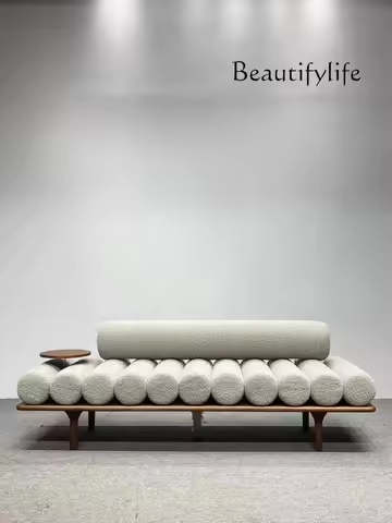 XY Medieval Style Designer Home Solid Wood Teddy Velvet Creative Bench Modern Lazy Concubine Long Co
