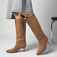Fall/Winter Button Patchwork Convertible Knee-High Boots, New 2025 Summer Fashion Pointed Toe Stilet