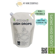 ECO COCO Citrus Essential Oil Natural Dish Drops/ Dishwashing Liquid/ Pencuci Pinggan (2kg) KKM Regi