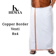 Copper border vesti 8 x 4  | Copper border veshti dhoti Hemaa
