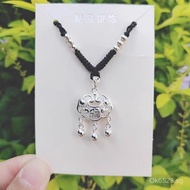 Pendant Adult Gift Children999Brushed Longevity Lock Pure Silver Lock Bag Peace Lock Hollow Silver C