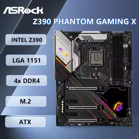 Asrock Z390 Phantom Gaming X Motherboard Intel Z390 Socket 1151 DDR4 M.2 ATX PCIe 3.0 support i7-970