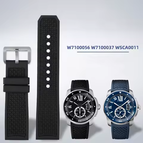 23mm 24mm Rubber Silicone Watch Strap For Car-tier London Tank CALIBRE W7100056 WGCA0010 WSCA0006 WS