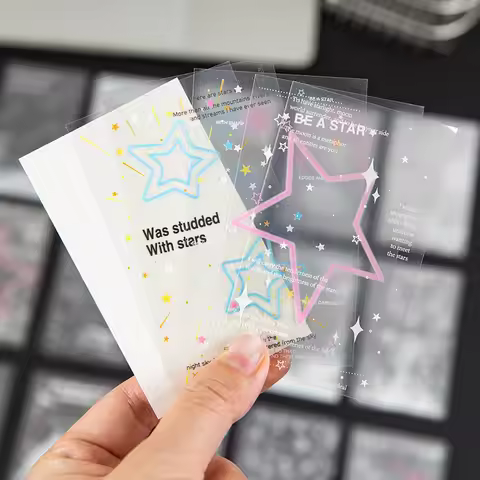 30pcs/set INS Simplicity Transparent Kpop Photocard Stcker Star Heart Snow Scrapbook Journal Sticker