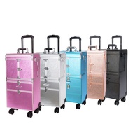 Large Capacity Dance Nail Makeup Case with Wheels, In Stock, with Mirror, 3-in-1 Tattoo Case with Li