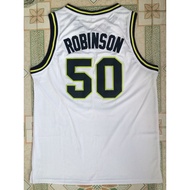 No. 50 "Admiral Navy" David Robinson High School Retro Mesh Embroidered Jersey Dark Blue White