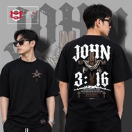 JOHN 3:16 Bible Verse | Oversized Tshirt and Boxy Cropped Tshirt | Mitchieboy Art Wear