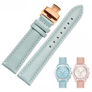 High Quality 20Mm Genuine Leather Fashion Watchband For Fossil Citizen Plain Blue Pink Watch Strap Bracelet