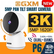 GXM P6 5MP Smart Camera Dual-Band WiFi 2.4G/5G 360° Auto Tracking Night Vision AI Detection 2-Way Au