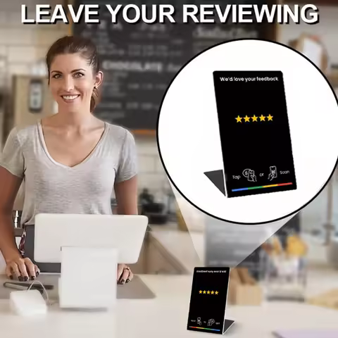 Blank NFC Stand (White/Black) - NFC213 Chip 144 Bytes - for Social Media & Review Links for NFC Goog