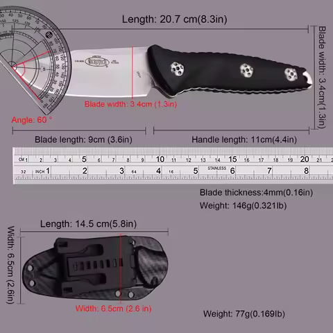 USA M390 outdoor hunting knife + scabbard, all-in-one jungle hunting knife, outdoor EDC survival kni