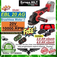 FREE DISC Europa Hilt 20V EBL20AG Cordless Angle Grinder (Brushless) Makita Canai Mesin