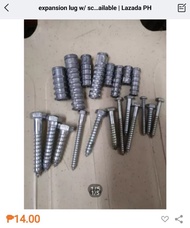 1set (1screw 1 lug) expansion lug with screw bolt : 1/4" , 5/16" , 3/8" , 1/2" short and long type available