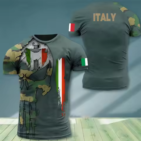 Italy Flag T-shirt Camo Italy Flag T-shirt For Men Italian 3d Printed T Shirt Classic Short Sleeve T
