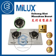 Milux 2 Burner Stainless Steel Built-In Hob | MGH-S633M, MGHS633M (Gas Cooker,Gas Stove,Dapur Gas,Cooker Hob,煤气灶,煤气炉)