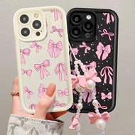 Pink Bow Dot Bracelet Phone Case For VIVO Y17 Y11 Y15 Y12 Y12i Y3S 1901 1902 1904 Y17S Y16 Y15S Y15A