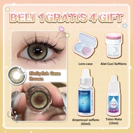 [Beli 1 Gratis 2]UYAAI Softlens Mata Lensa Kontak ：Sepasang Softlens 6 Bulan+Air Softlens 60ml+Eyedr
