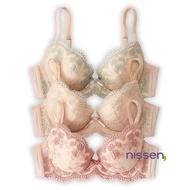 [Direct Form Japan] Nissen_  Flower Lace Bra 3-Piece Set (Triumph)