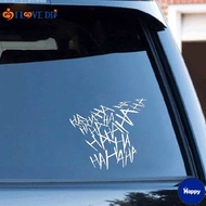 HS Black/White Funny Joker Hahaha Sticker/ Serious Bad Evil Side Body Car Sticker/ Car Window Bumper