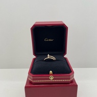 98新Cartier /卡地亞 18k玫瑰金釘子寬版頭尾鑽戒指 尺碼：56碼 附件：內外盒子