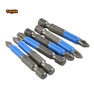 Screwdriver Bit Set PH1 PH2 PZ1 Wear Resistance 5* 50mm Length Blue+Silver