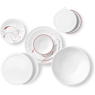 【L“Home】 Corelle Vitrelle 78-Piece Service for 12 Dinnerware Set Triple Layer Glass and Chip Resistant Lightweight Round Plates