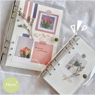 [HARU] Cover Binder A5 Binder A6 Transparent Clear 6 Rings Aesthetic Fill Binder Refill