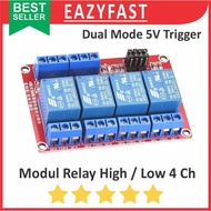 CHANEL Active Relay Module High Low Level Trigger 4Ch 4 Ch Channel 5V VOLT 5V Module Red Board