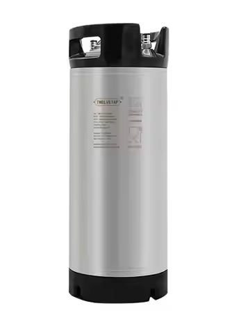 TWELVETAP-Rubber Handle Corny Beer Keg, Stainless Steel, Keg, Keg, Leak Proof Lid, Soda Barrel, Home