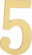 QUARKZMAN House Numbers for Outdoor 2.76 Inch Self-Adhesive Brass Letterbox Decor Number Sticker for