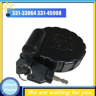 [Hmou] 1 Piece 331/45908 331/33064  Cap  Tank Side Lock Cover Black with 2 Keys for  Excavator 3CX 3