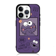 Custom iPhone 15 Plus Pro Ultra Cute Cookie Monster Casing Case AE0244 Hardcase S5