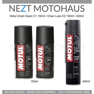 Motul Chain Clean C1 150ml / Chain Lube C2 150ml / 400ml / Chain Maintainance Kit C1+C2+Brush 100% O