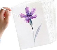 30 Sheets Handmade Paper A6, Cotton Watercolour Paper 300 GSM Thick Handmade Paper for Greeting Card
